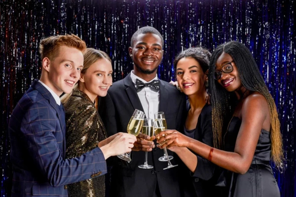 High school students enjoying prom night